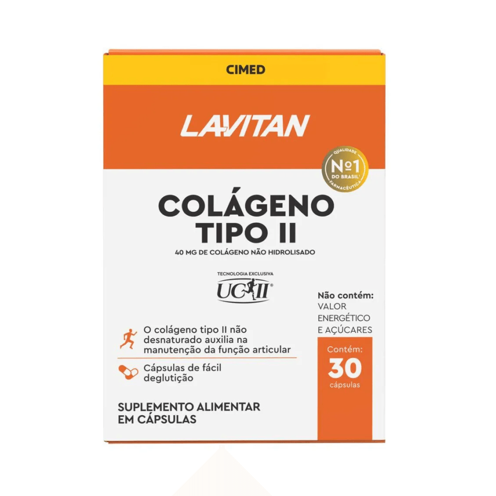 SUPLEMENTO ALIMENTAR LAVITAN COLÁGENO TIPO II COM 30 CÁPSULAS