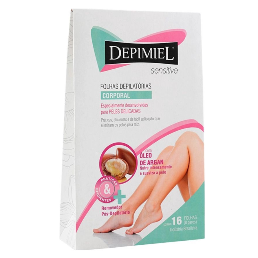 FOLHAS PARA DEPILAÇÃO CORPORAL PELE SENSÍVEL DEPIMIEL 16 UN