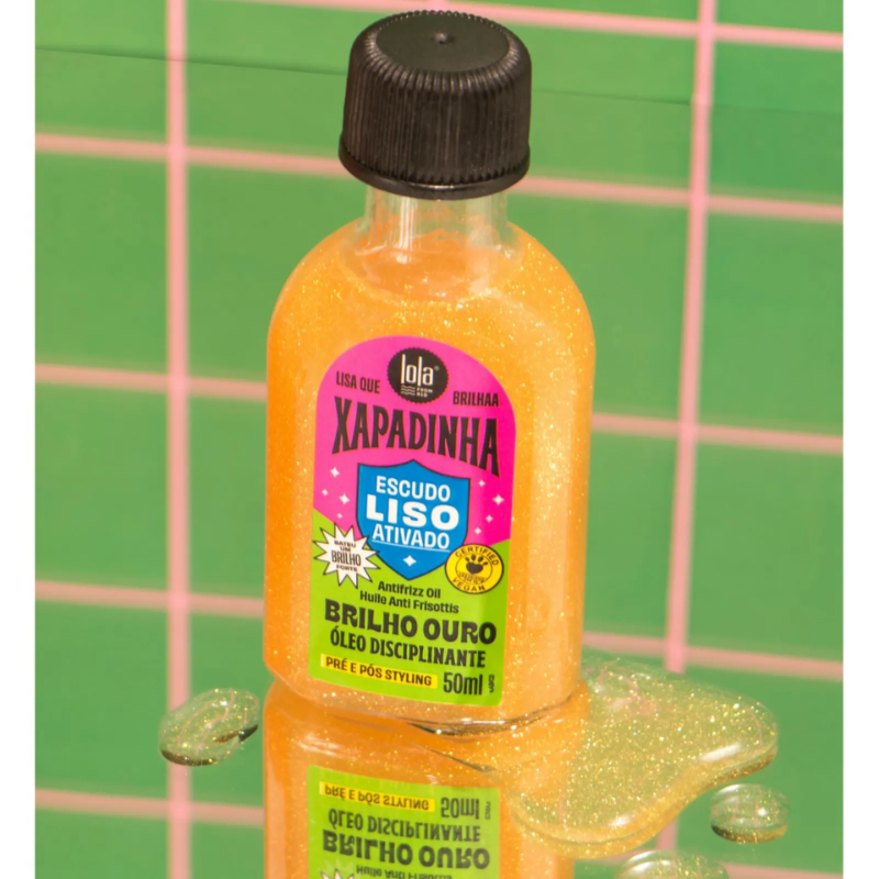 ÓLEO CAPILAR LOLA XAPADINHA ESCUDO LISO ATIVADO BRILHO OURO 50ML