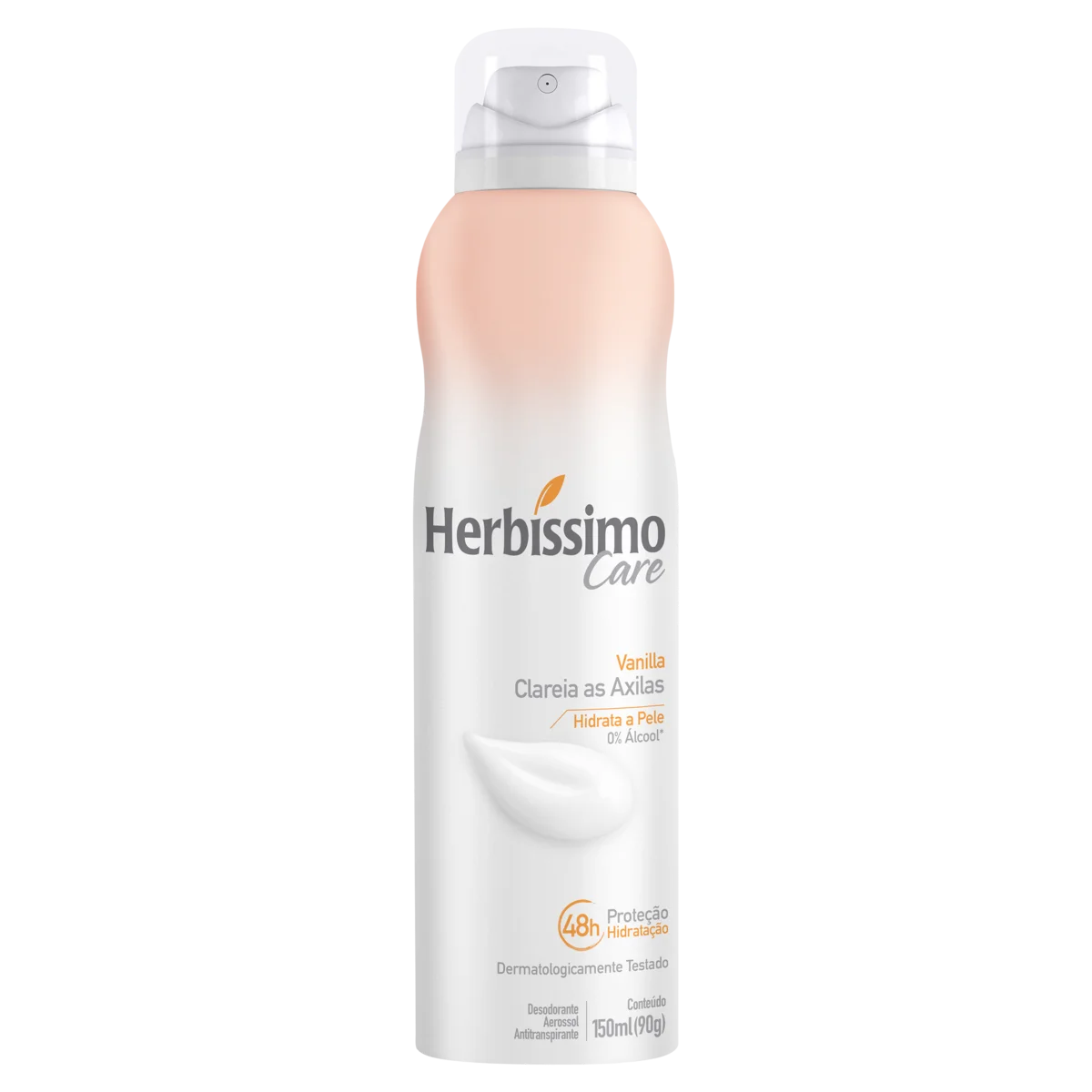 DESODORANTE HERBÍSSIMO AEROSOL VANILLA CLAREIA AS AXILAS 48H 150ML