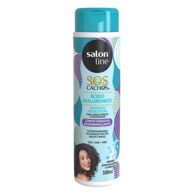 CONDICIONADOR SALON LINE S.O.S CACHOS ÁCIDO HIALURÔNICO 300ML