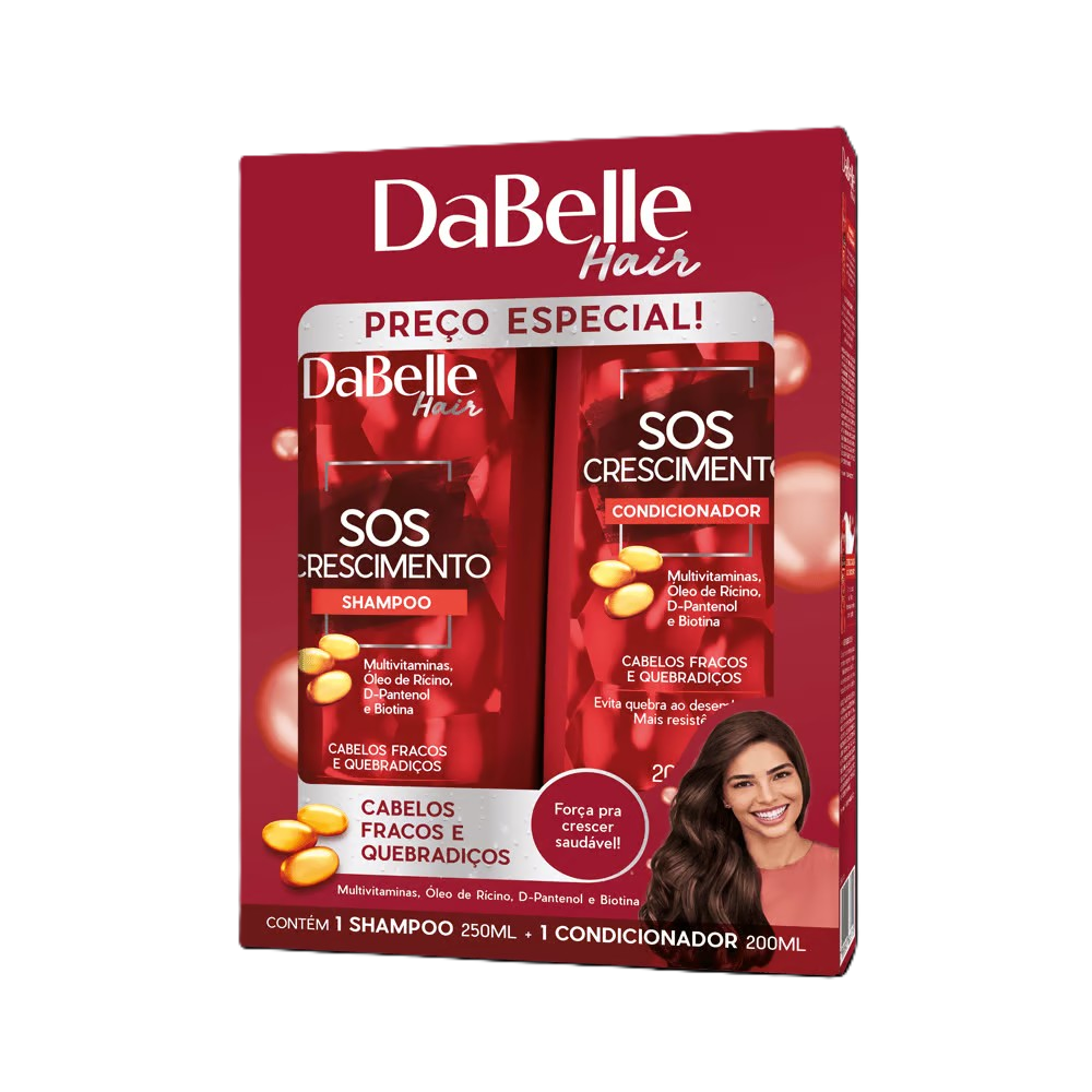 KIT DABELLE SOS CRESCIMENTO SHAMPOO 250ML+CONDICIONADOR 175ML
