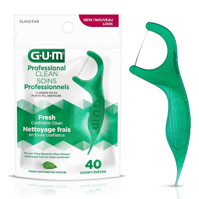 FIO DENTAL GUM COM CABO FLOSSER ORIGINAL 40 UNIDADES