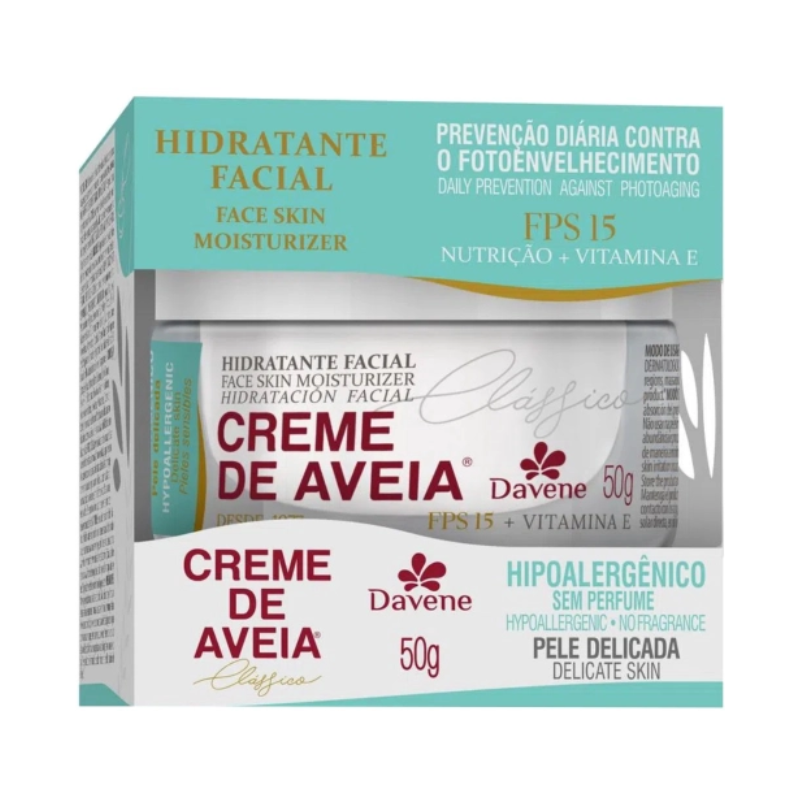 HIDRATANTE FACIAL DAVENE AVEIA PELE DELICADA FPS 15 50G