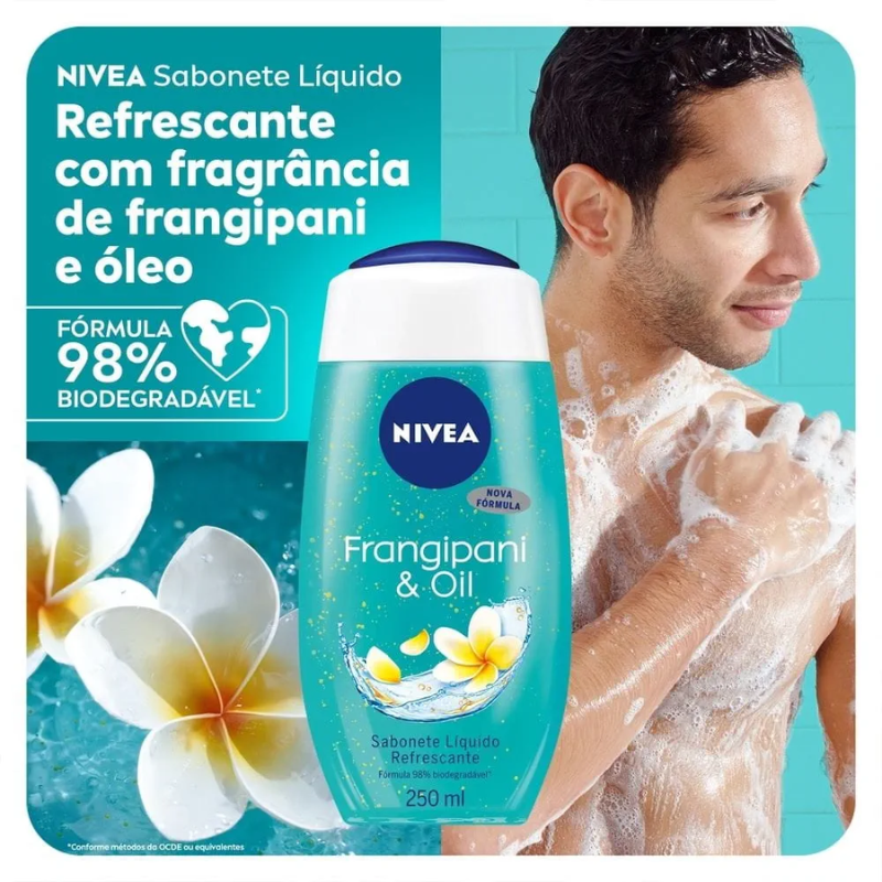 SABONETE LÍQUIDO NIVEA REFRESCANTE FRANGIPANI & OIL 250ML