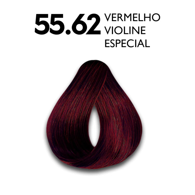 KIT TINTA CAPILAR HASKELL EXCLLUSIV COLOR PRATIC 55.62 VERMELHO VIOLINE ESPECIAL