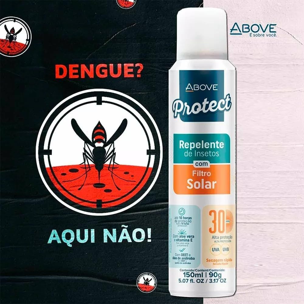 REPELENTE ABOVE DE INSETOS PROTECT COM FILTRO SOLAR FPS 30 AEROSSOL 150ML