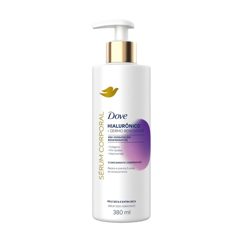 SÉRUM CORPORAL DOVE HIALURÔNICO+ DERMO RENOVADOR PELE SECA E EXTRA SECA 380ML
