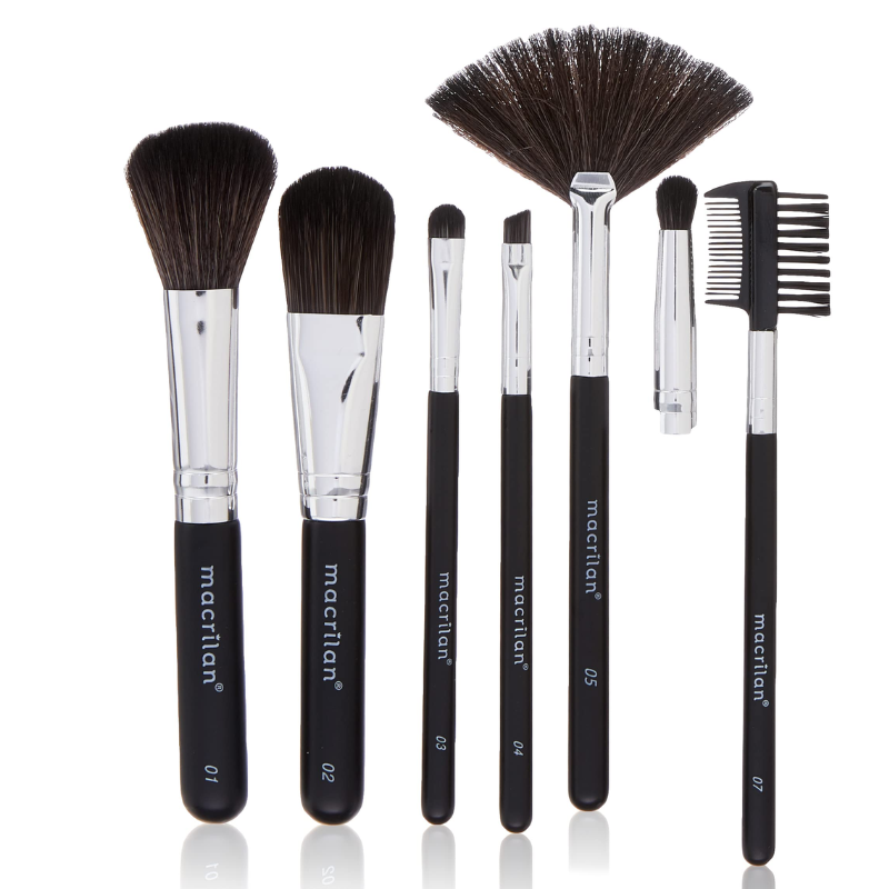 KIT MACRILAN PINCÉIS PARA MAQUIAGEM KP9-2A 7 UNIDADES
