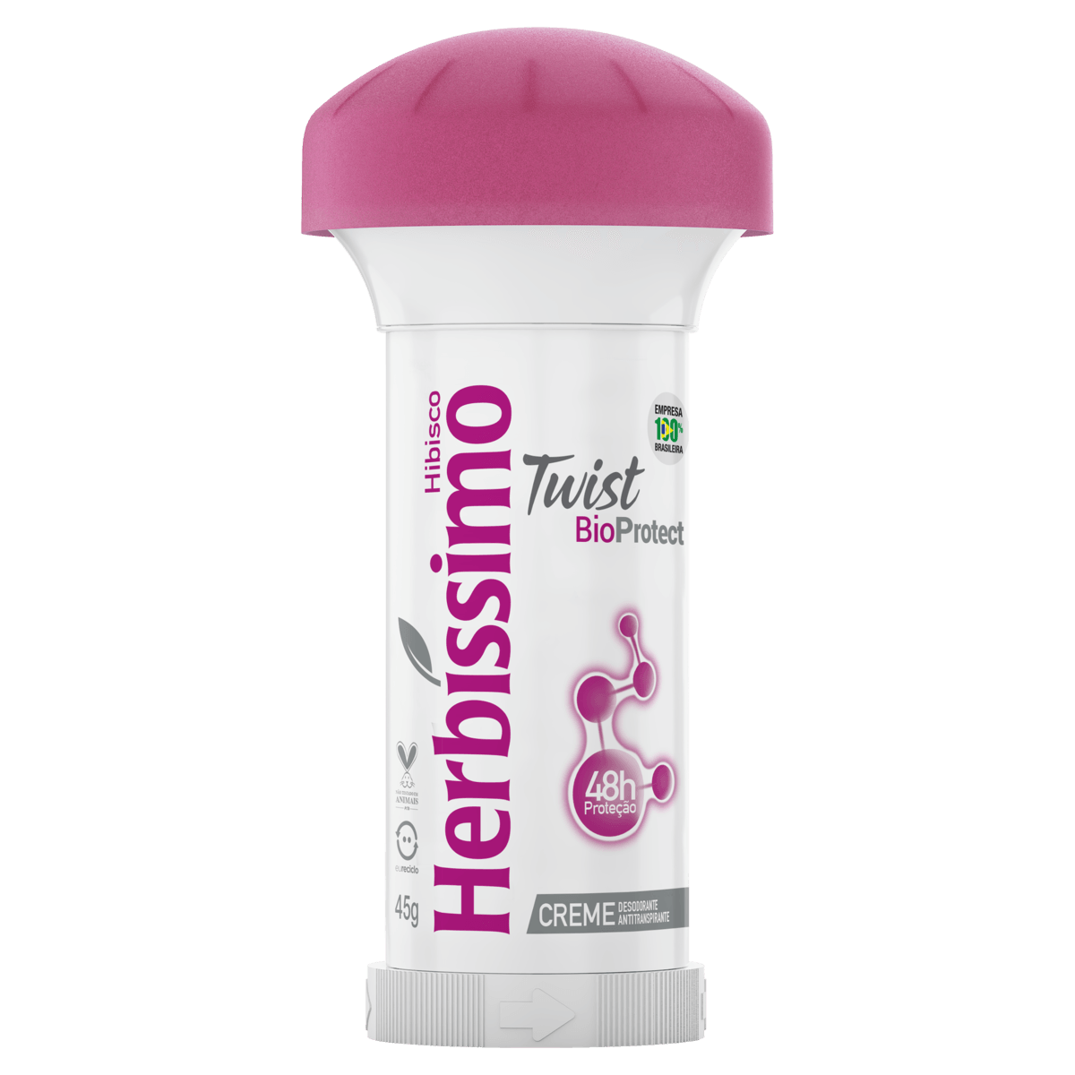 DESODORANTE HERBÍSSIMO CREME TWIST BIOPROTECT HIBISCO 45G