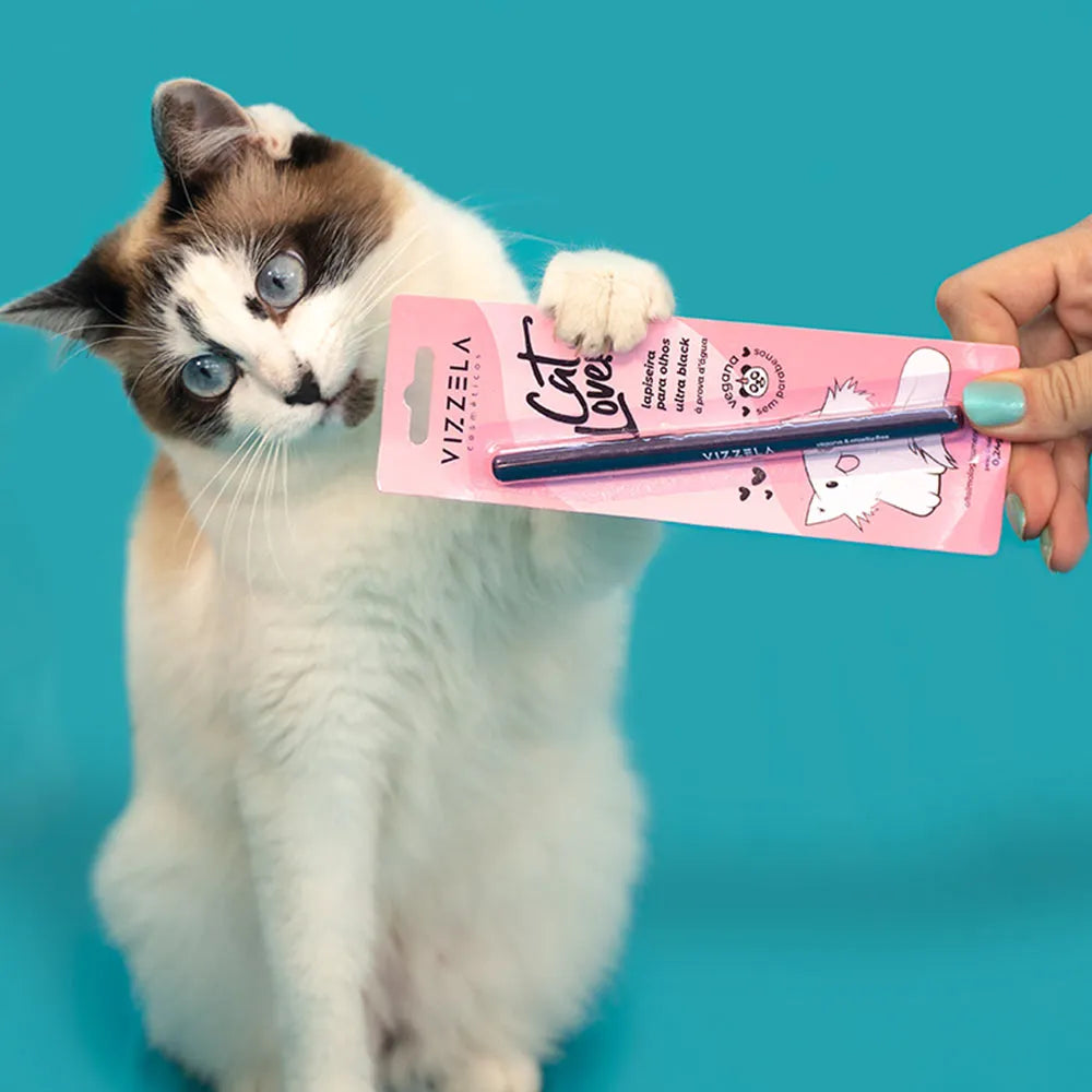 LAPISEIRA PARA OS OLHOS VIZZELA CAT LOVERS ULTRA BLACK À PROVA D'ÁGUA 0,24G