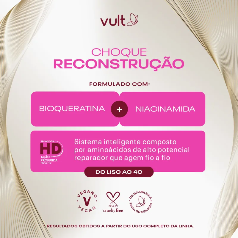 SHAMPOO VULT CABELOS CHOQUE DE RECONSTRUÇÃO 350ML
