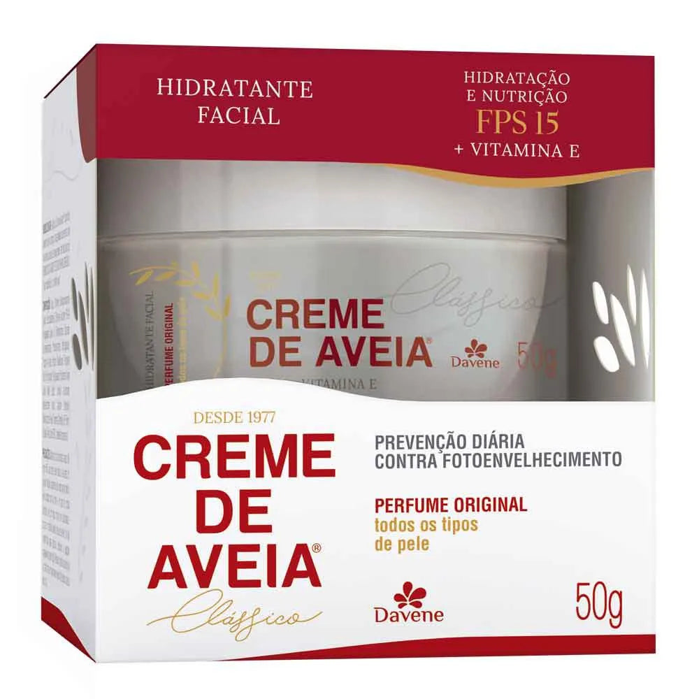 HIDRATANTE FACIAL DAVENE CREME DE AVEIA PERFUME ORIGINIAL FPS 15 50G