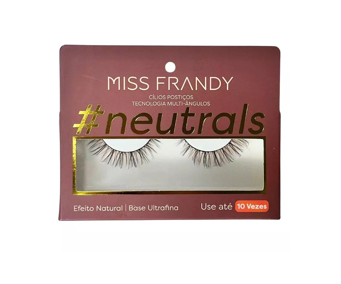 CÍLIOS POSTIÇOS MISS FRANDY #NEUTRALS EFEITO NATURAL BASE ULTRAFINA DUAS CORES