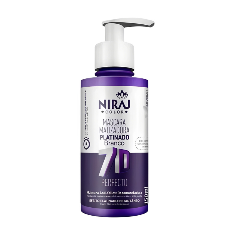 MÁSCARA MATIZADORA NIRAJ PLATINADO BRANCO 7D PERFECTO 150ML – FarMake