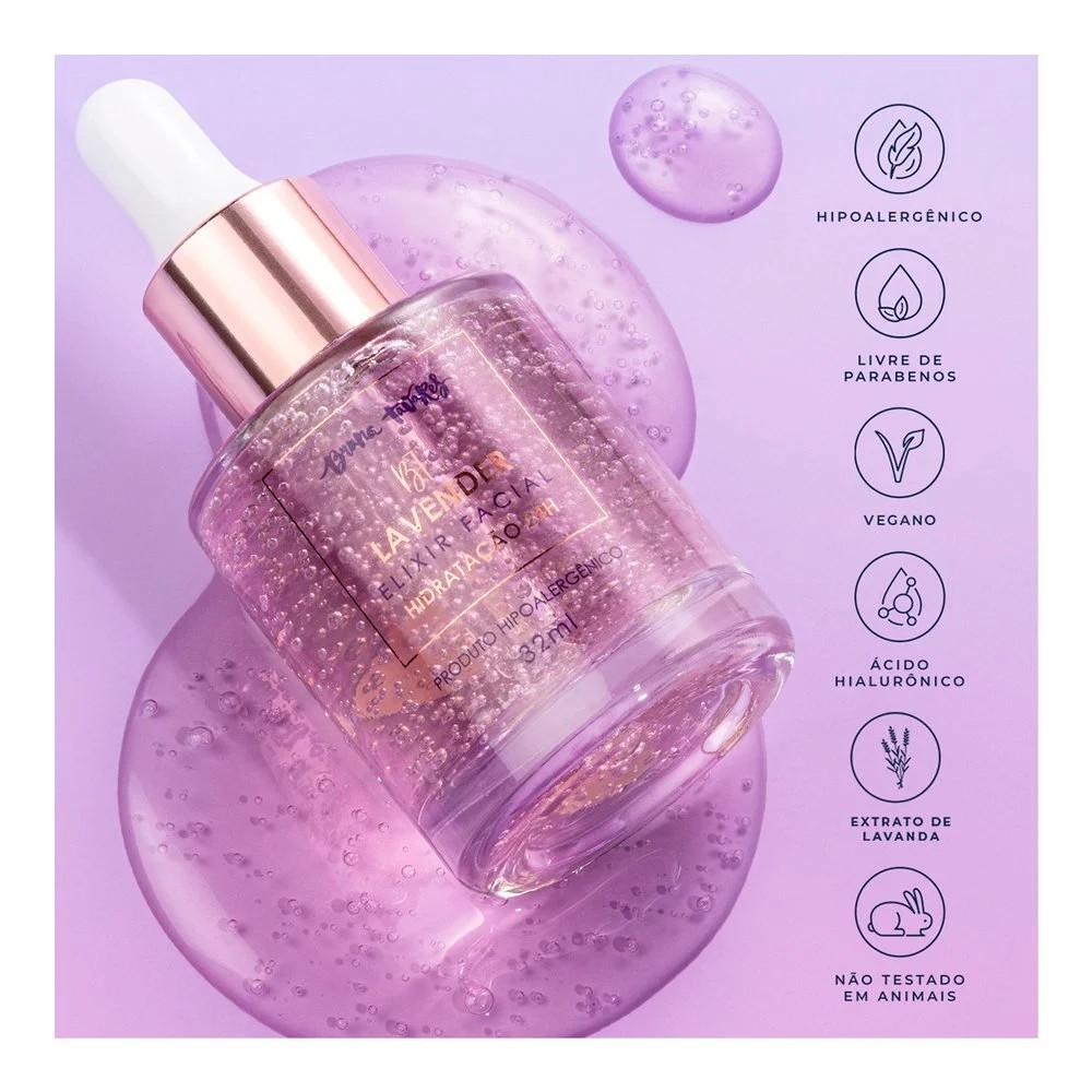 ELIXIR FACIAL BRUNA TAVARES LAVENDER HIDRATAÇÃO 24H 32ML