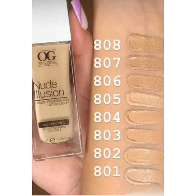 BASE LÍQUIDA OG NUDE ILLUSION 805 PURE BEIGE 30ML