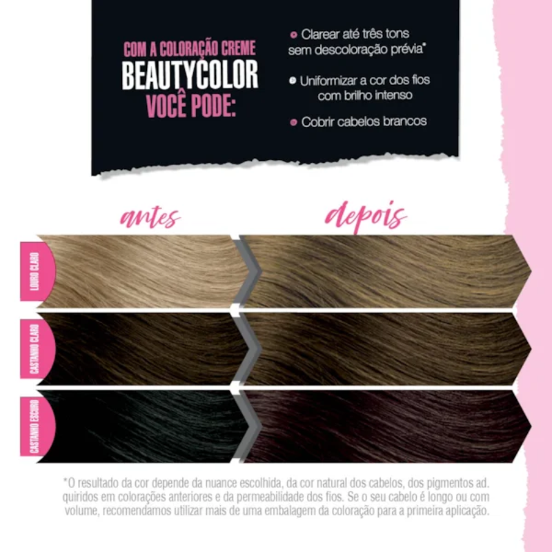 KIT TINTA CAPILAR BEAUTYCOLOR 8.1 LOURO CLARO ACINZENTADO