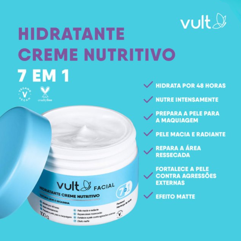 CREME FACIAL VULT HIDRATANTE NUTRITIVO 7 EM 1 100G