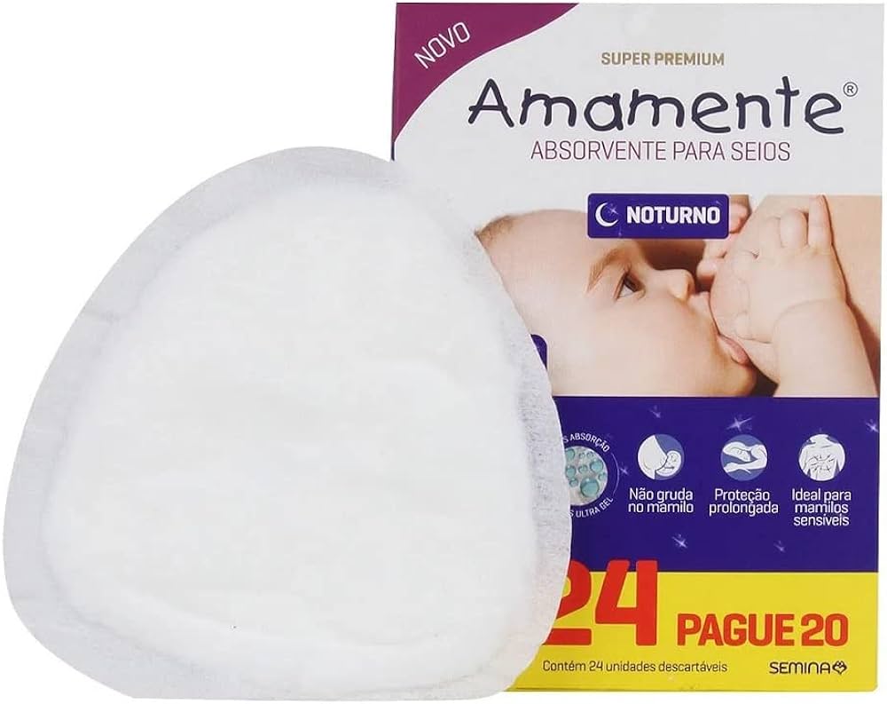 ABSORVENTE AMAMENTE PARA OS SEIOS NOTURNO 24 UNIDADES