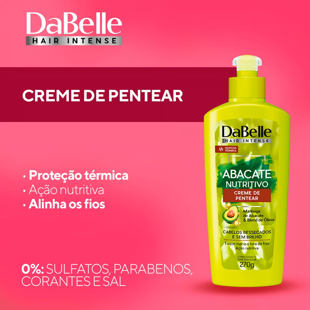 CREME PARA PENTEAR DABELLE ABACATE NUTRITIVO 270G