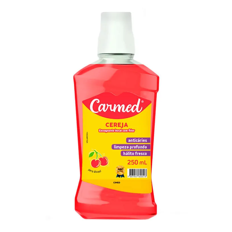 ENXAGUANTE BUCAL CARMED COM FLÚOR CEREJA 250ML