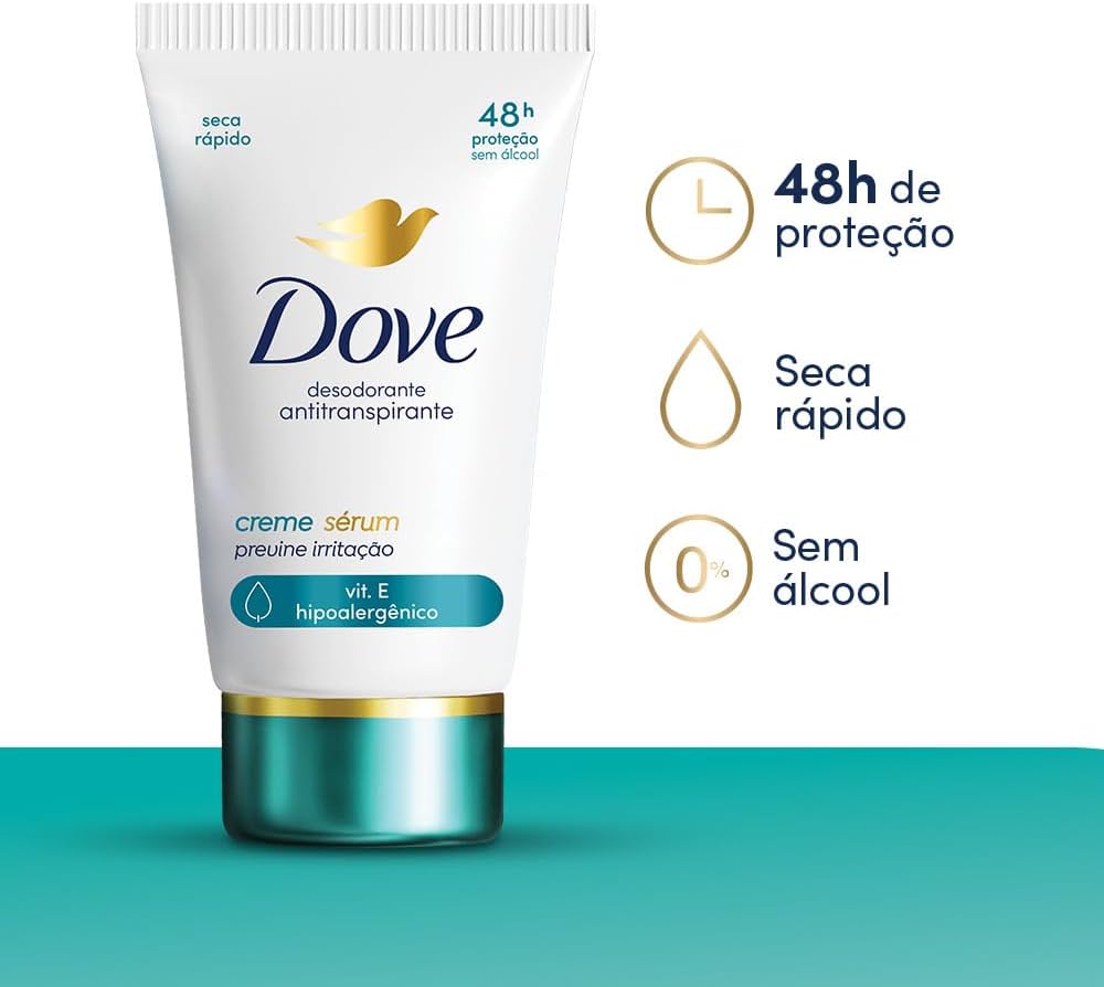 DESODORANTE DOVE CREME SERÚM PREVINE IRRITAÇÃO 48H DE PROTEÇÃO 50G