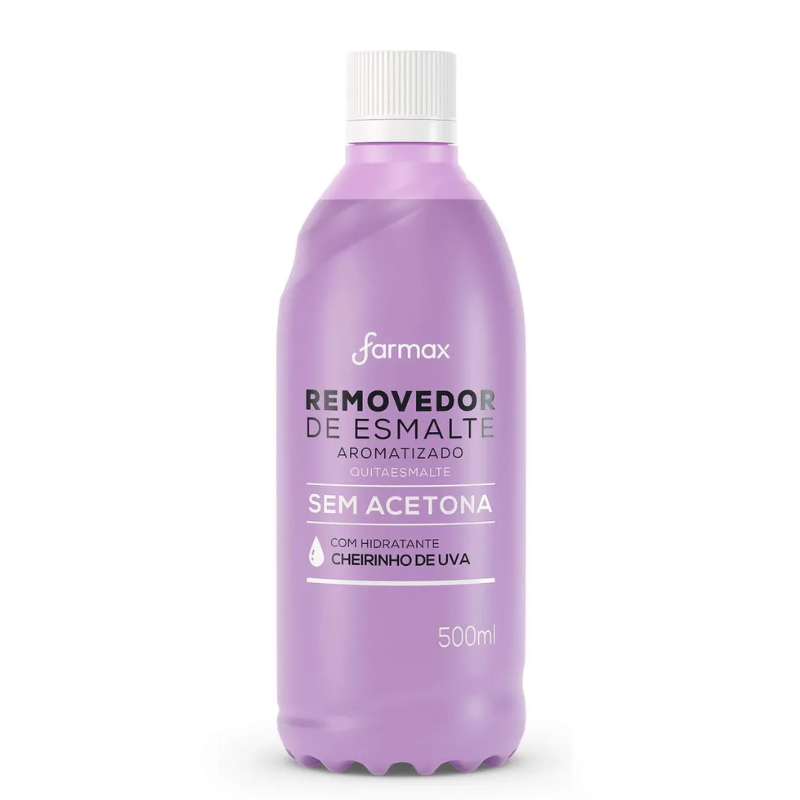 REMOVEDOR DE ESMALTE FARMAX SEM ACETONA UVA 500ML