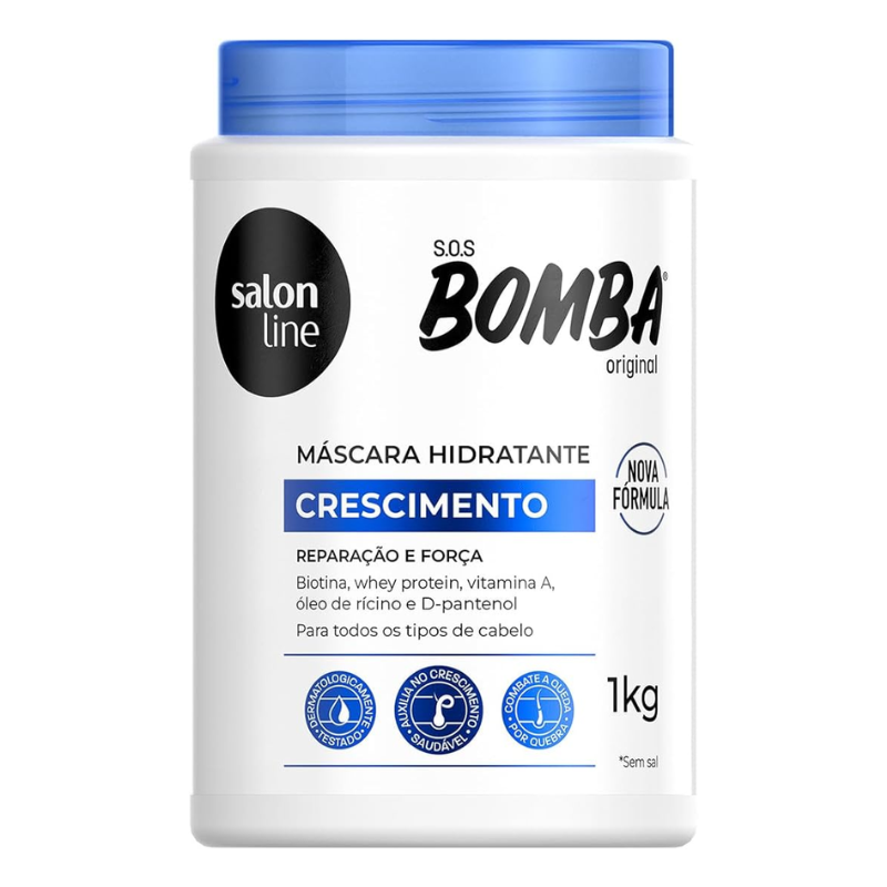 MÁSCARA HIDRATANTE CAPILAR SALON LINE S.O.S BOMBA CRESCIMENTO 1KG
