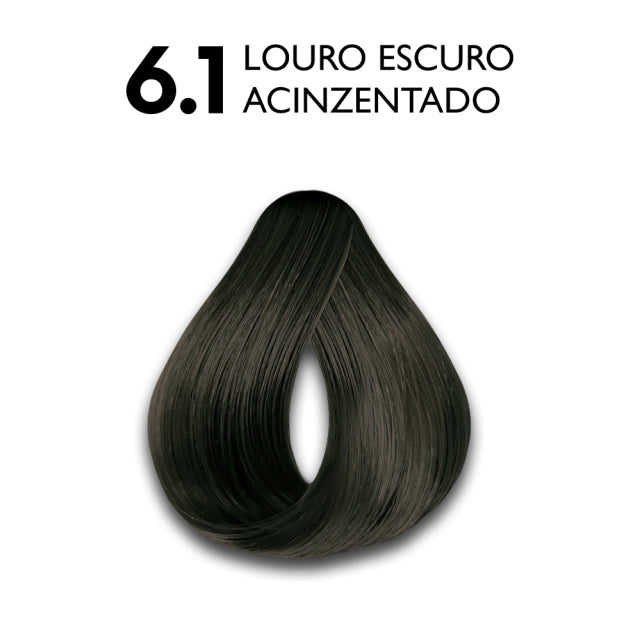 KIT TINTA CAPILAR HASKELL EXCLLUSIVE COLOR PRATIC 6.1 LOURO ESCURO ACINZENTADO
