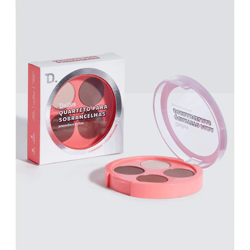 KIT DAILUS QUARTETO PARA SOBRANCELHAS 3 SOMBRAS + 1 ILUMINADOR