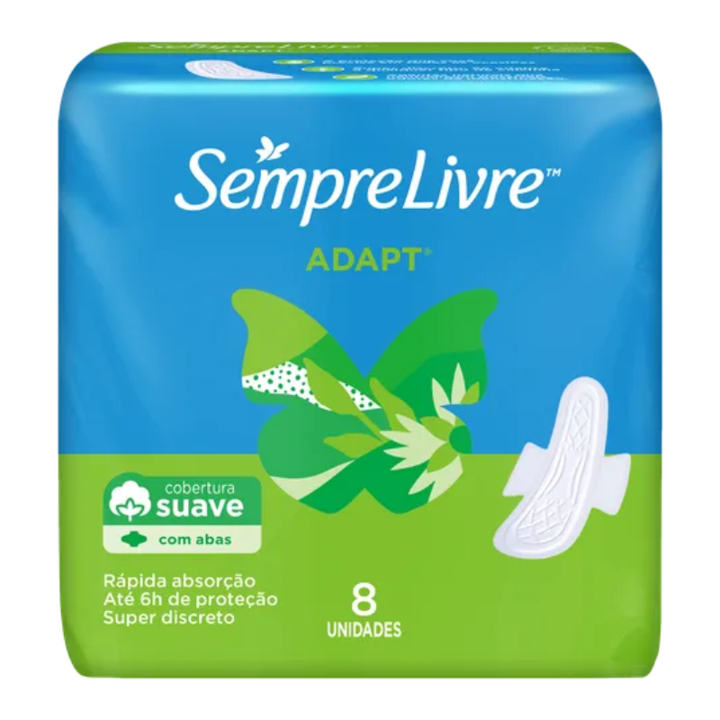SEMPRE LIVRE ABSORVENTE EXTERNO COM ABAS SUAVE 8UN