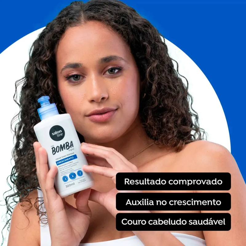 CREME PARA PENTEAR SALON LINE S.O.S BOMBA ORIGINAL CRESCIMENTO 300ML