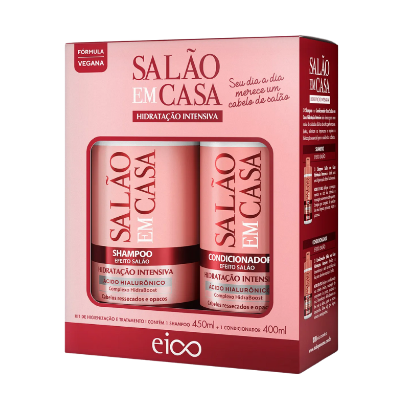 KIT EICO SALÃO EM CASA - SHAMPOO 450ML + CONDICIONADOR 400ML