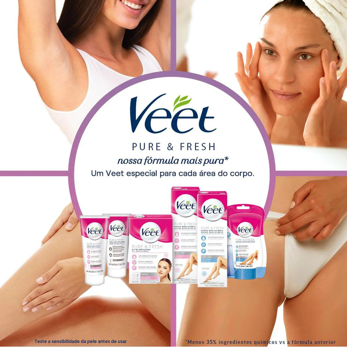 KIT VEET CREME DEPILATÓRIO 50ML+PÓS DEPILATÓRIO FACIAL NORMAL 50ML 2 UNIDADES