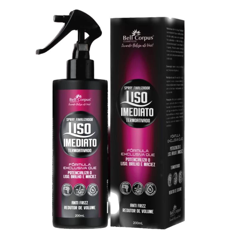 SPRAY FINALIZADOR CAPILAR BELL CORPUS LISO IMEDIATO ANTIFRIZZ 200ML