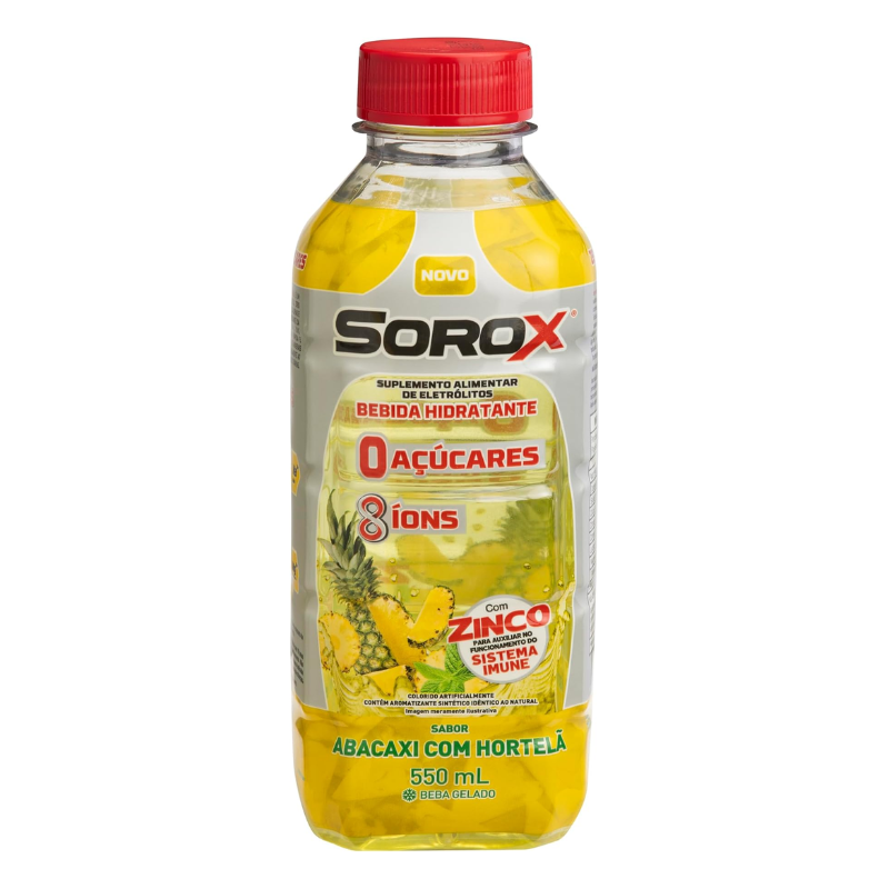 BEBIDA HIDRATANTE SOROX ABACAXI COM HORTELÃ 550ML