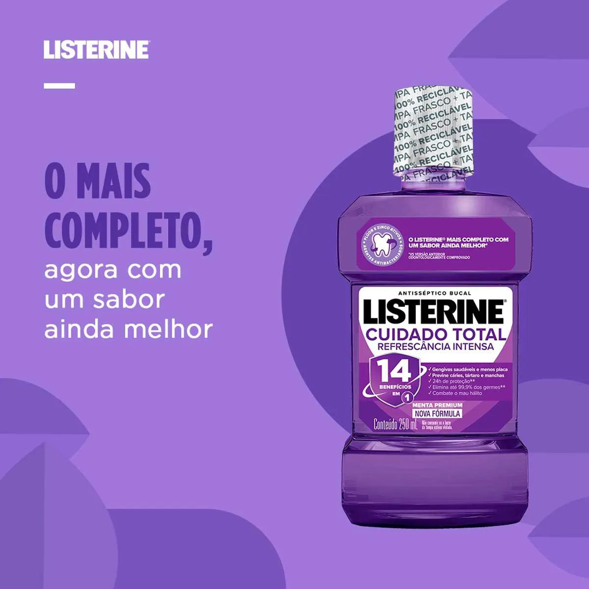 ENXAGUANTE BUCAL LISTERINE CUIDADO TOTAL REFRESCÂNCIA INTENSA 500ML