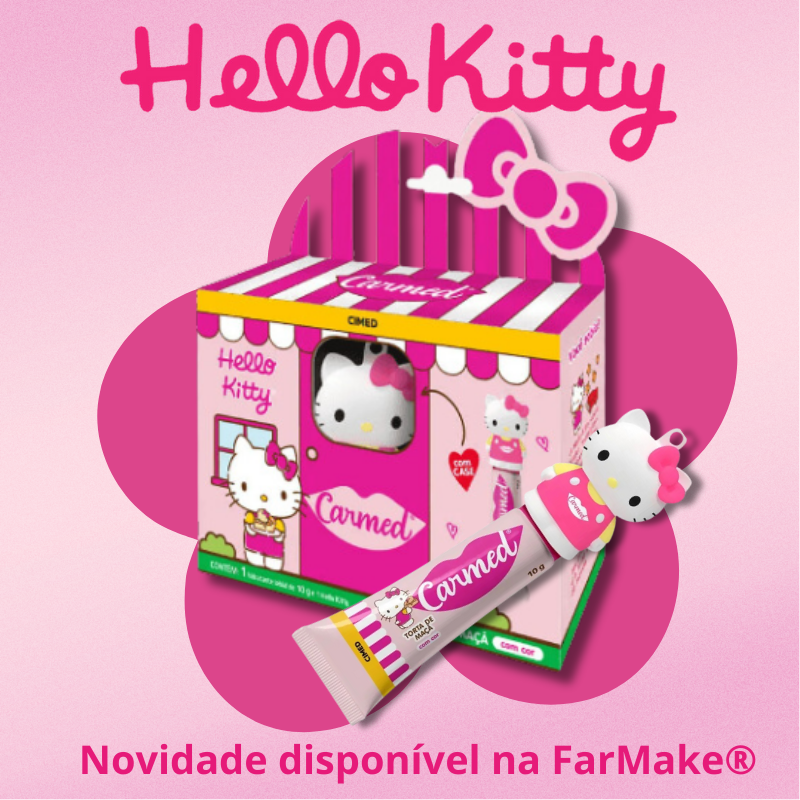 HIDRATANTE LABIAL CARMED HELLO KITTY TORTA DE MAÇÃ 10G
