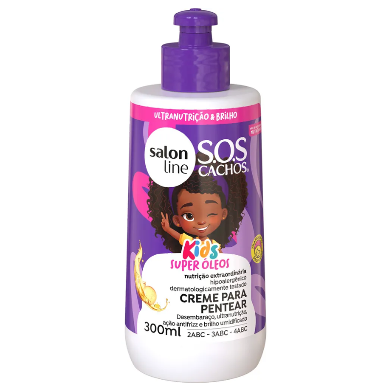 CREME PARA PENTEAR SALON LINE SOS CACHOS KIDS NUTRIÇÃO EM AÇÃO 300ML