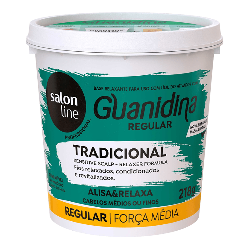 CREME ALISANTE SALON LINE GUANIDINA TRADICIONAL REGULAR FORÇA MÉDIA 215G