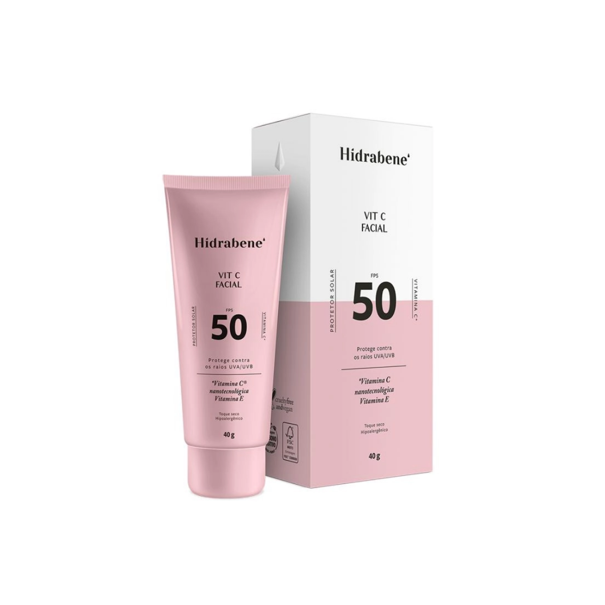 PROTETOR SOLAR FACIAL HIDRABENE VIT C FPS 50 40G