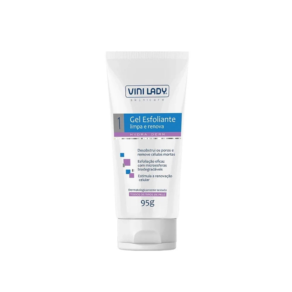 GEL ESFOLIANTE VINI LADY HYDRA DERM LIMPA E RENOVA TODOS OS TIPOS DE PELE 95G