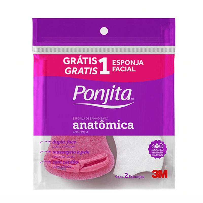 ESPONJA DE BANHO PONJITA ANATÔMICA 2 UNIDADES