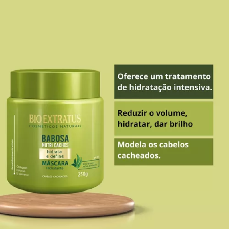 MÁSCARA CAPILAR BIO EXTRATUS BABOSA NUTRI CACHOS 250G