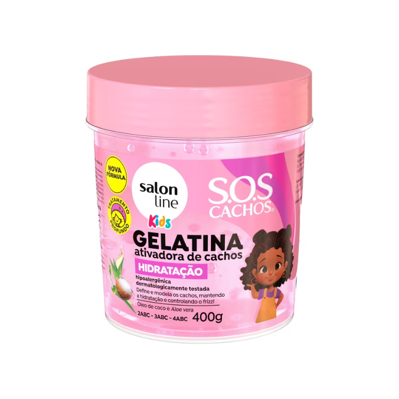 GELATINA ATIVADORA DE CACHOS SALON LINE HIDRATAÇÃO KIDS 400G