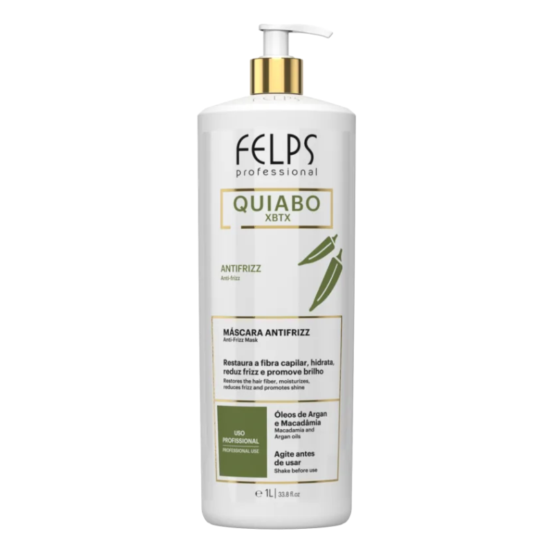 MÁSCARA CAPILAR FELPS QUIABO XBTX ANTIFRIZZ 1L