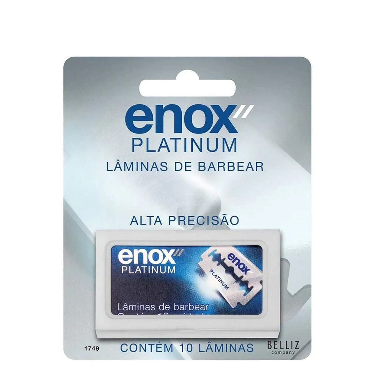 LÂMINAS DE BARBEAR ALTA PRECISÃO PLATINUM ENOX 10 UN