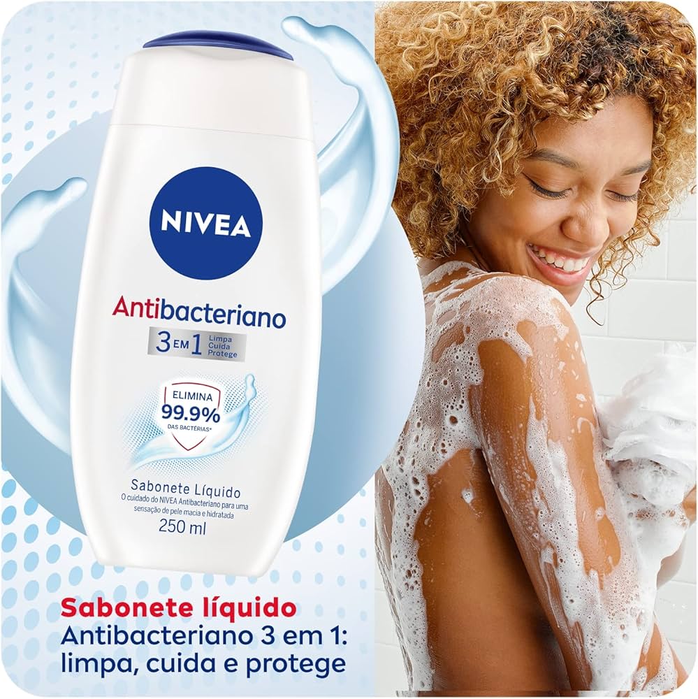 SABONETE LÍQUIDO NIVEA 3X1 ANTIBACTERIANO 250ML