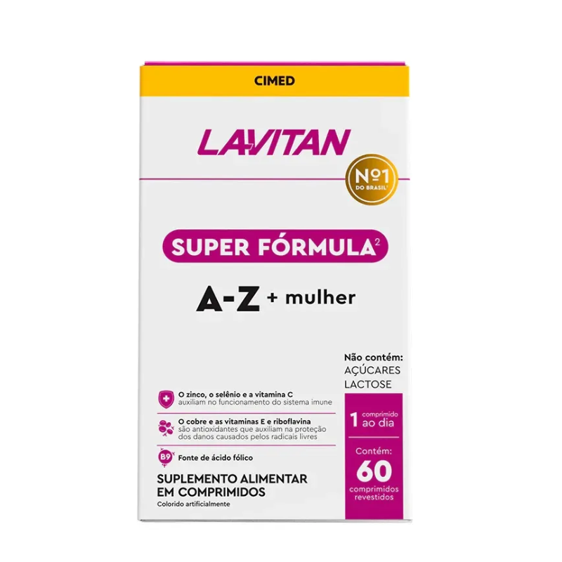 LAVITAN SUPER FÓRMULA MULTIVITAMÍNICO A-Z MULHER 60 COMPRIMIDOS
